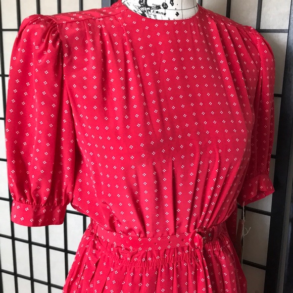 Vintage Silk Colorful Bright Retro Rockabilly Coastal Western overlay pleated - Picture 5 of 15